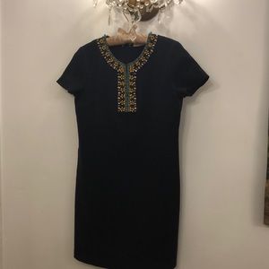 Tory Burch Navy Dress & Colorful Beaded Detail, 8
